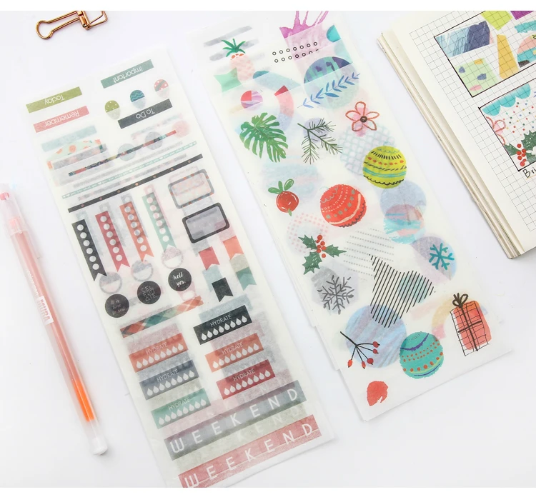Mr. paper 24 дизайна 4 шт./лот на основе Sketchbook Deco Наклейки из бумаги васи Скрапбукинг пули журнал популярный деко постельное белье наклейки
