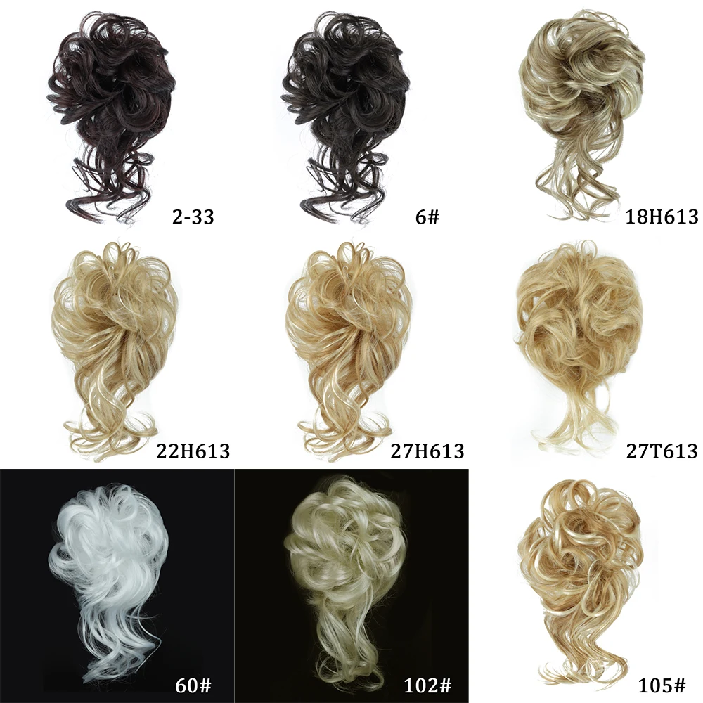 Женский шиньон для волос синтетический черный и коричневый цвет | Шиньоны парики