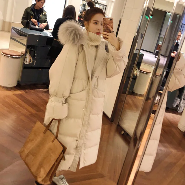 

Cotton Woman 2019 Winter Clothes Loose Bf Long Fund Heavy Seta Lead Cotton-padded Clothes Long Overknee Loose Coat Winter