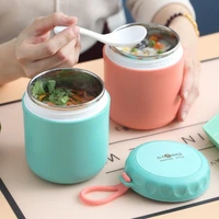 portable stainless steel inner food insulation tank sealed breakfast soup oatmeal water cup microwave oven lunch box with lid