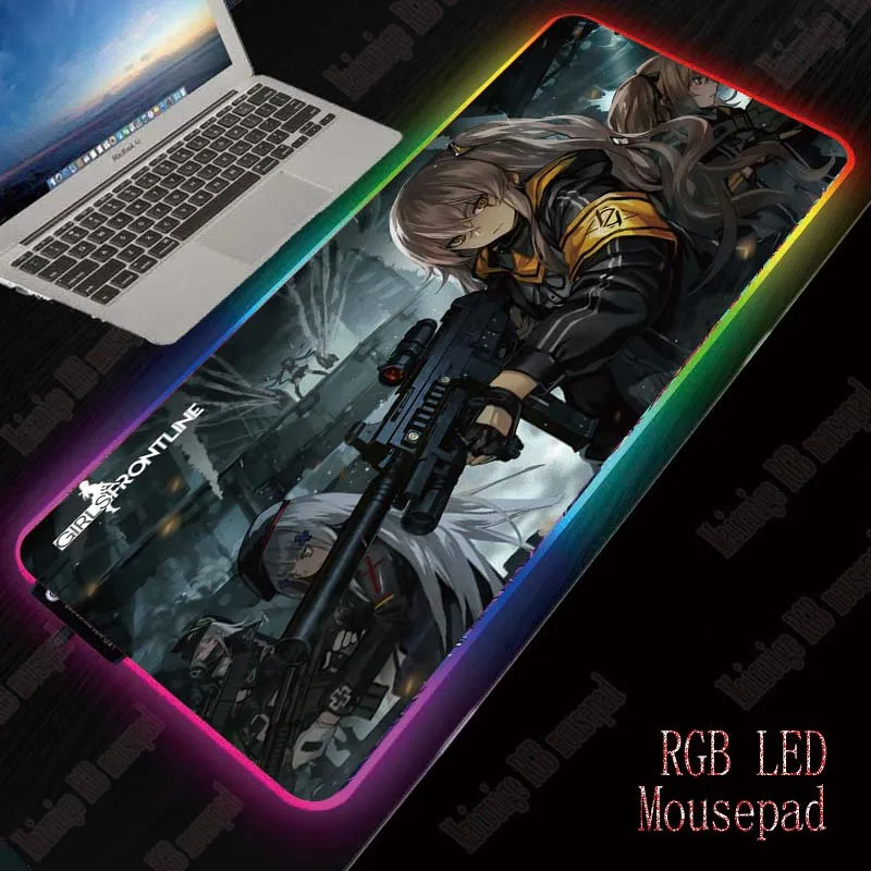 Игровой коврик для мыши XGZ Girls Frontline с аниме RGB большой игровой компьютерный со
