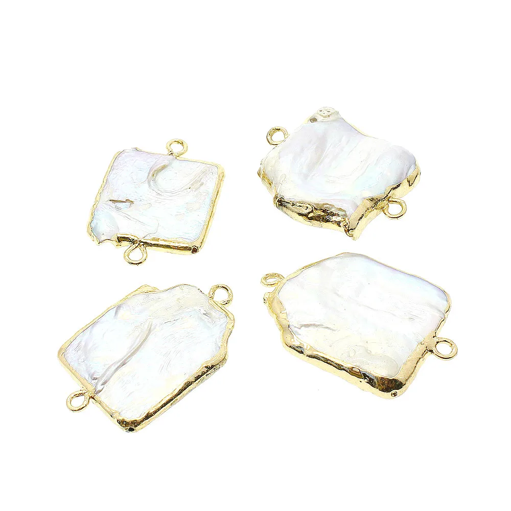 Неправильной формы натуральный пресноводный жемчуг Разъем DIY ювелирные изделия