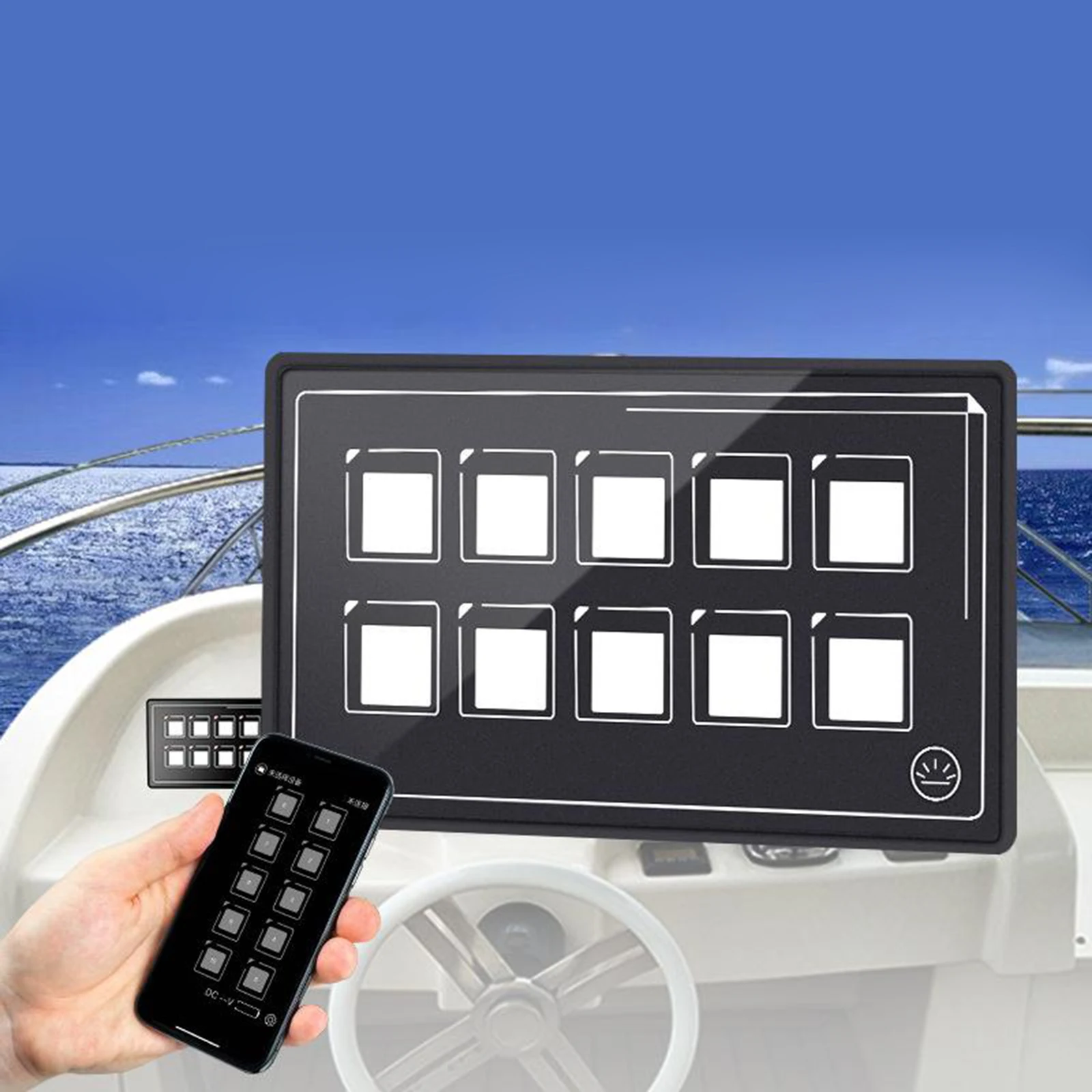 

10P LED Membrane Control Switch Panel Built-in PPTC APP Control Waterproof