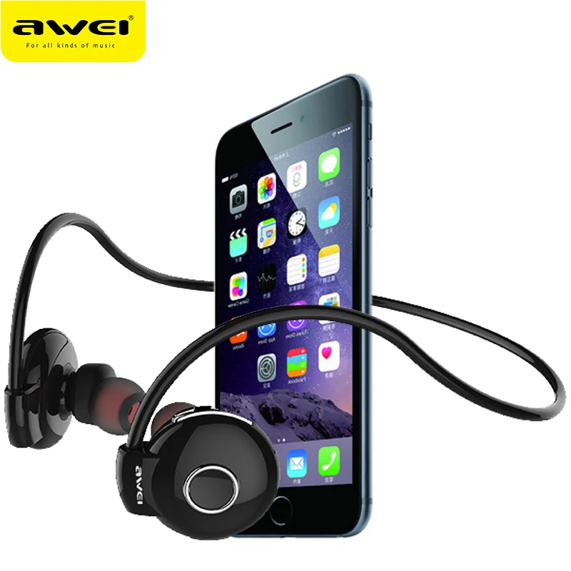 Awei A845BL Bluetooth наушники с шейным ремешком, беспроводные наушники с микрофоном, Спортивная гарнитура для Xiaomi iPhone fone de ouvido
