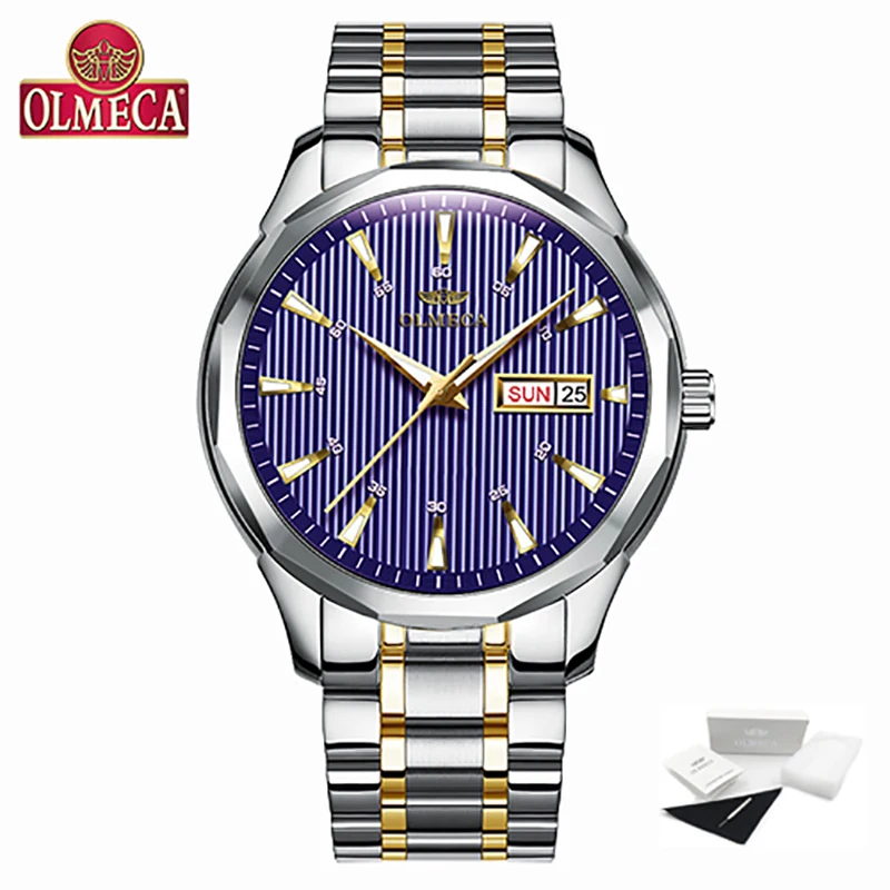 OLMECA модные повседневные брендовые часы с календарем водонепроницаемые наручные