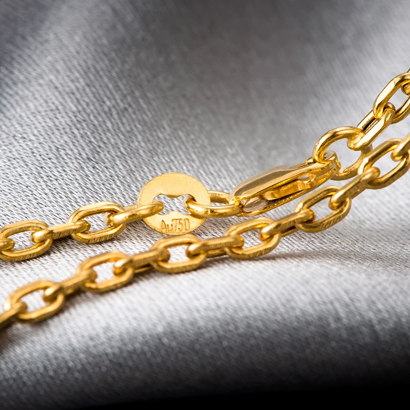 Ожерелье унисекс из натурального 18-каратного золота цепочка с подвеской