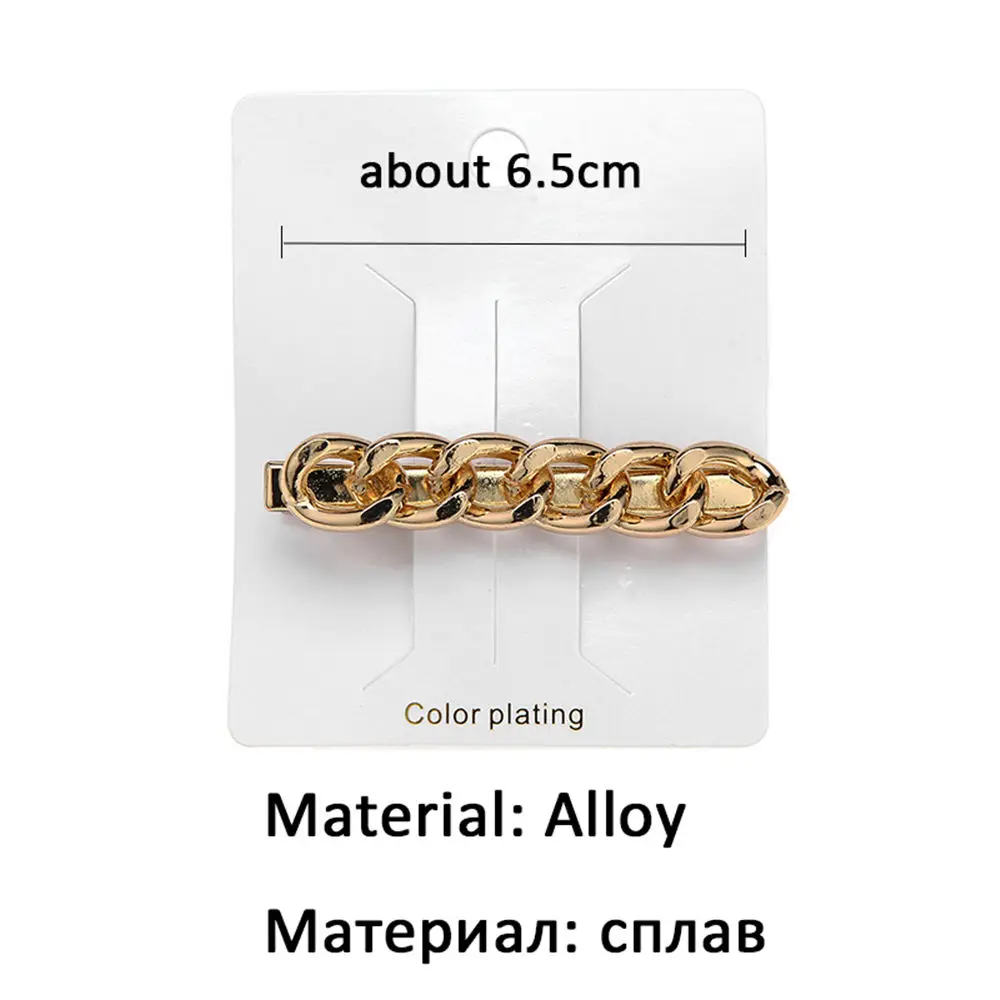 

1Pcs Fashion Women Hair Accessories Gold Color Metal Hair Clip Geometric Cross Chain Hairgrip Barrette Girls Headwear Hairpins