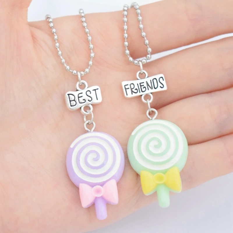Женское Ожерелье с цветным бантом детское колье надписью Best Friends Forever ювелирные