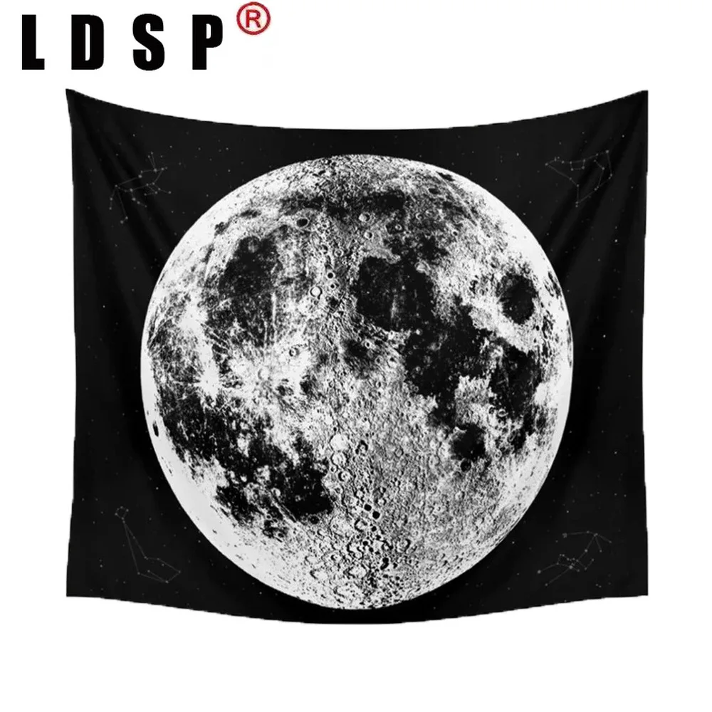 

LDSP Black Moon Phase Tarot Tapestry Wall Hanging Covering Rugs Background Cloth Beach Mat Blanket Art Bedroom Dorm Home Decor