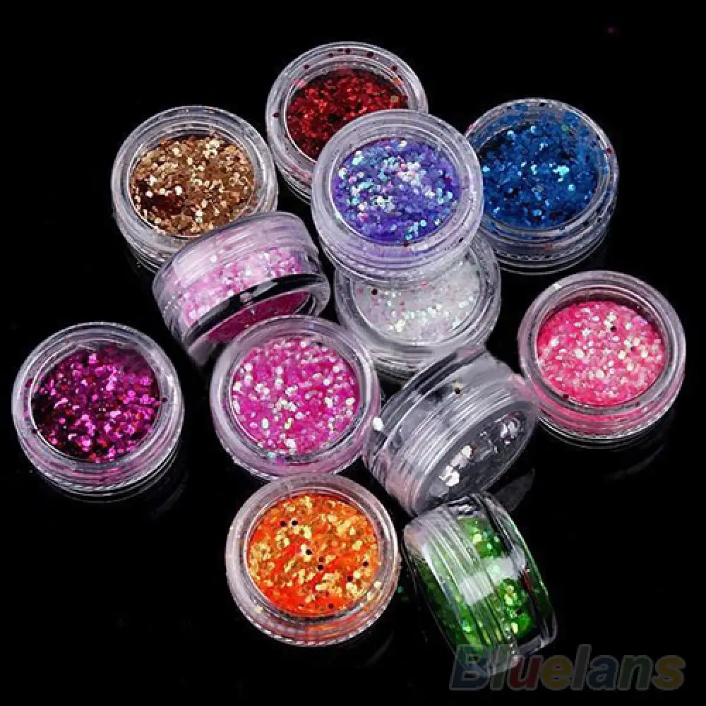 12 цветов Французский маникюр УФ-гель акриловый DIY Блестящий Декор Блестки для