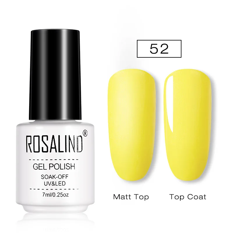 RC52 ROSALIND матовый Гель-лак для ногтей, УФ светодиодный, лампа для маникюра, для ногтей, полуперманентный, 7 мл, Гель-лак, Базовое покрытие - Цвет: RC52
