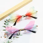 Женскиемужские солнцезащитные очки без оправы в стиле стимпанк, цвет в ассортименте, 2021