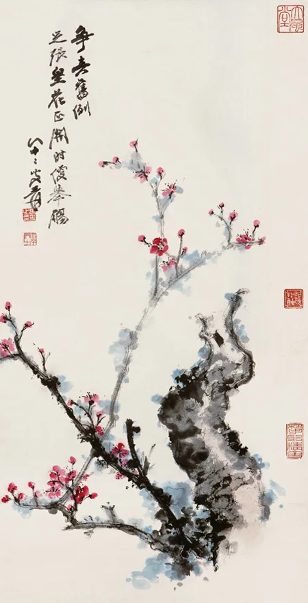 

Шелковый постер с принтом цветущей сливы для домашнего декора, 24x36 дюймов