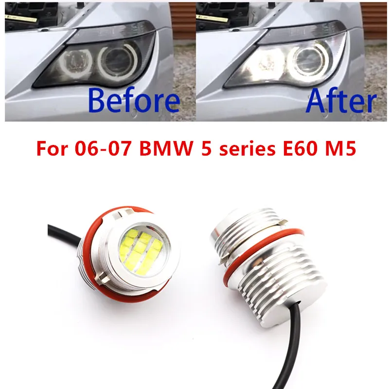 

No Error High Power White Ultra Bright 12 LED 120W 3-year Warraty IP65 for 06-07 BMW 5 series E60 M5 LED angel eyes light