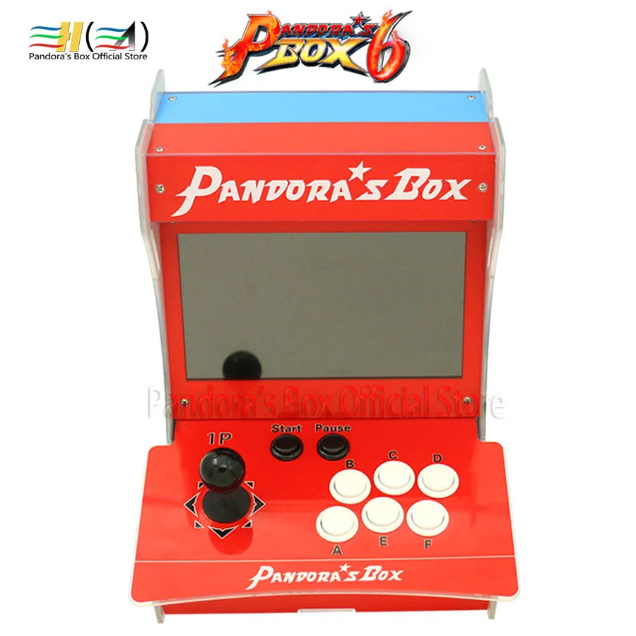 Pandora Box 6 пластиковый бартоп 2 игрока мини аркадная машина 10 дюймов двойной экран Двойная Боевая игровая консоль Аркада 3d игра