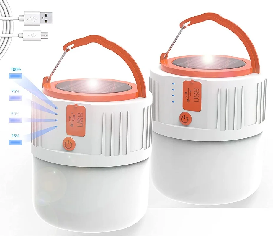

Tent Light Portable Outdoor for Camping Fishing 100W Rechargeable LED Camping Lantern Bulb Lamp Solar Charge Lights