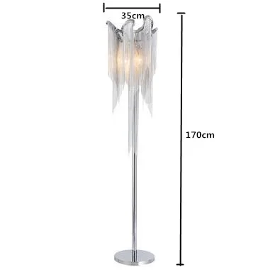 D35 H170cm 4 light Post Современная тарелка с алюминиевой кисточкой светодиодный подвесной светильник вилла отель блеск кисточкой E14 Lamparas Colgantes подвесной светильник - Цвет корпуса: D35 H170cm 4 light