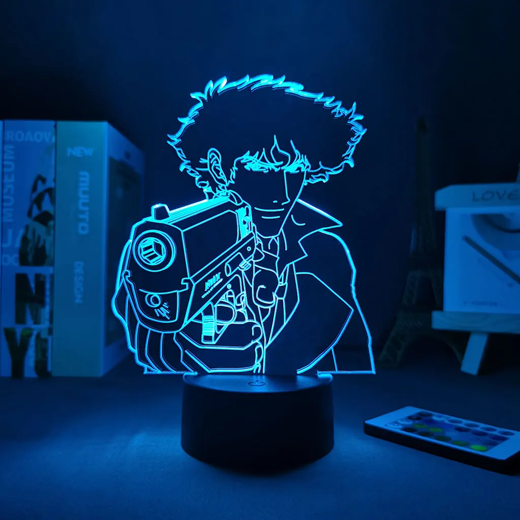 11.11 Deal Promotion Anime Cowboy Bebop Spike Led Light Manga 3d Lamp Figures Night Portable Lighting anime decor | Освещение