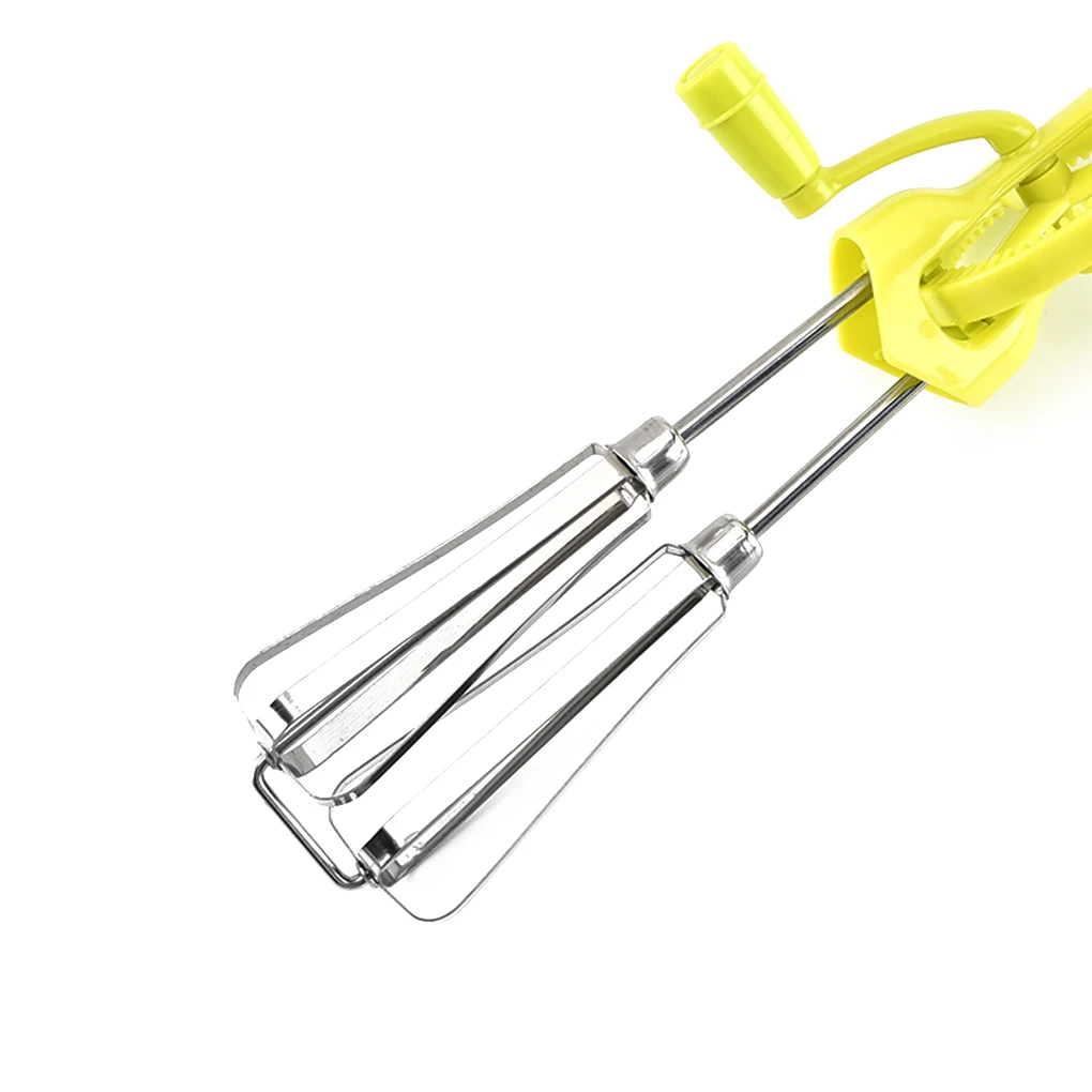 

Manual Rotary Egg Beater with Handle Hand Egg Mixer Blender Rotation Kitchen Handheld Whisk