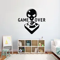 Gamer Over Wall Sticker Quote Art Wall Decals Mural Room Decor House Decors Kids Boys Room Pattern Self Adhesive Removable B252