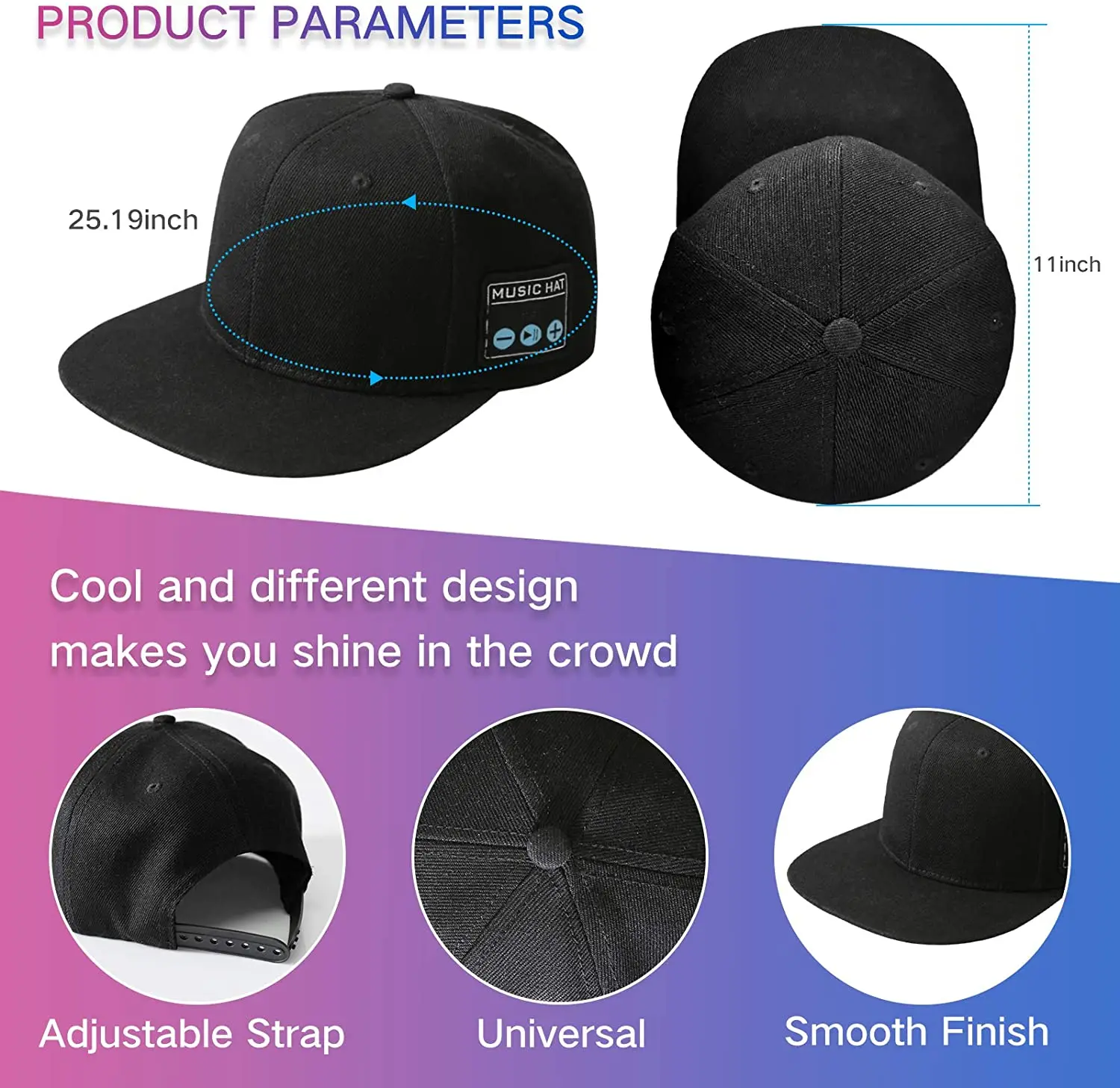 Wireless Bluetooth 5.0 Speaker Hat/Cap with (Inbuilt Microphone) Smart Hat | Безопасность и защита