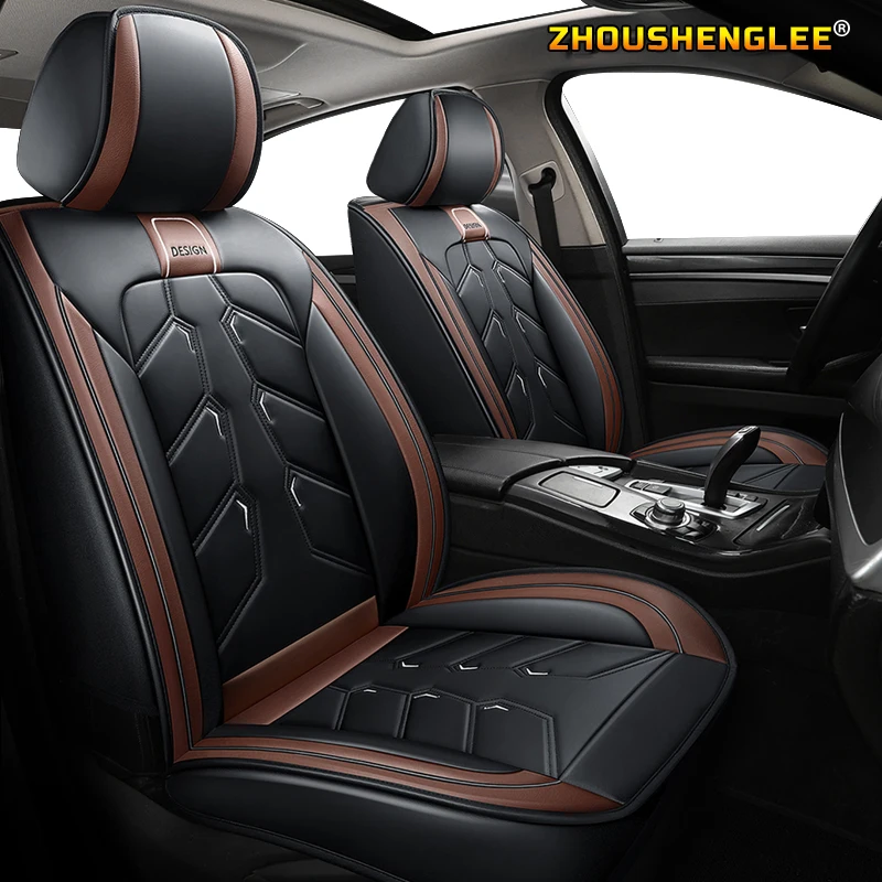 

ZHOUSHENGLEE New Luxury PU Leather Auto Universal Car Seat Covers Automotive Seat Covers for toyota lada kalina granta priora re