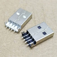 10pcslot usb 2 0 male a type usb pcb connector plug 180 degree smt am 4pin male usb connector
