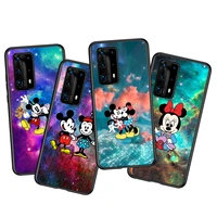 mickey minnie colorful soft tpu for huawei p50 p40 p30 p20 pro plus p10 p9 p8 lite ru e mini 2019 2017 black phone case