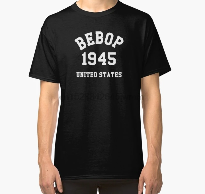 Мужская футболка джаз Bebop 1945 США Классическая с принтом футболки|Мужские