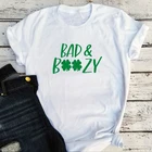 Lucky принт позволяет получить готовый футболки с трилистником Для женщин s День Святого Патрика Для женщин футболка 2021 новое ирландское футболка для девочек XL