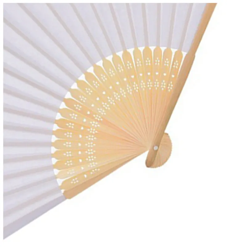 50 шт./лот белый складной элегантный бумажный ручной вентилятор Свадебные