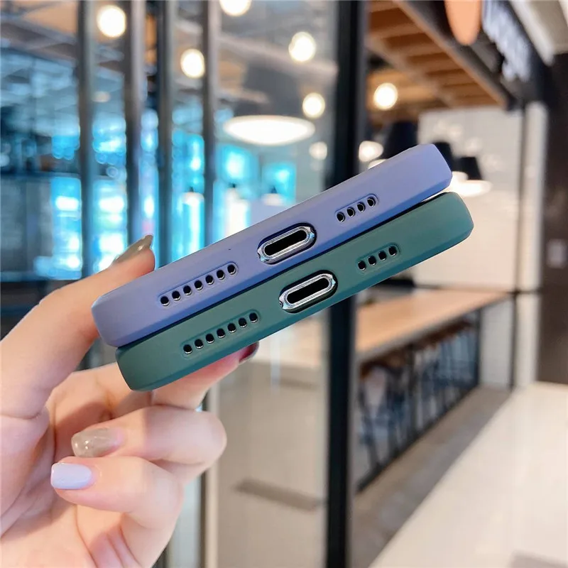 

Liquid Silicone Phone Case For iPhone 12 11Pro 7 8Plus Soft TPU Cover For iphone XR XS X Max SE 2020 Soft Shockproof Cases Cover