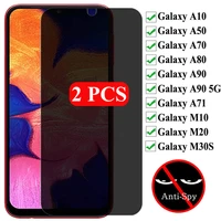 2pcs privacy tempered glass for samsung galaxy a50 a10 a70 a71 a80 a90 5g anti spy glass for galaxy m10 m20 screen protector