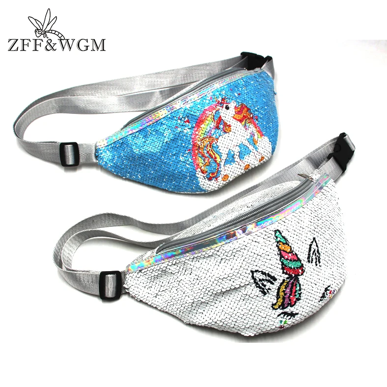 Водонепроницаемый поясной кошелек из ПВХ с блестками для девочек забавные