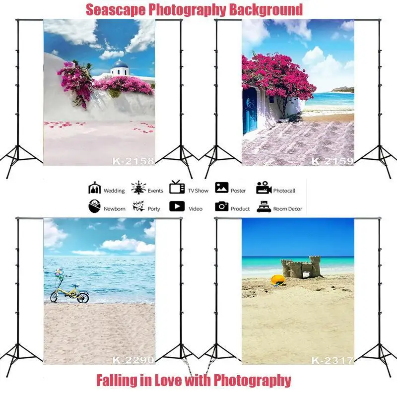 

Bicycle Beach Castle Flower Wall Children Photography Background Cloth Photo Studio Props Wedding Photo Scene Backdrop