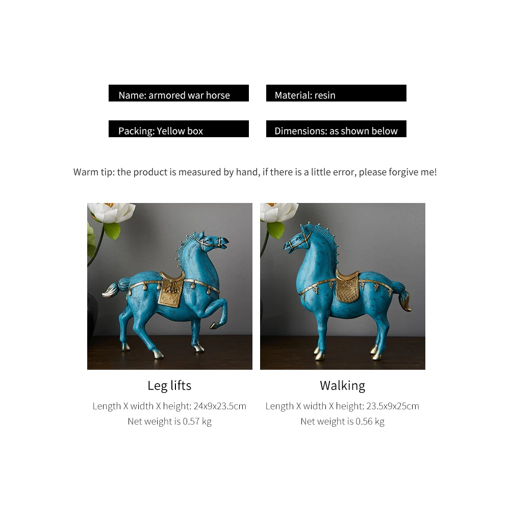 

Horse Sculpture Chinese Style Home Decoration Resin Animal Model Modern Home Decoration Parlor Office Desktop Happiness Decor