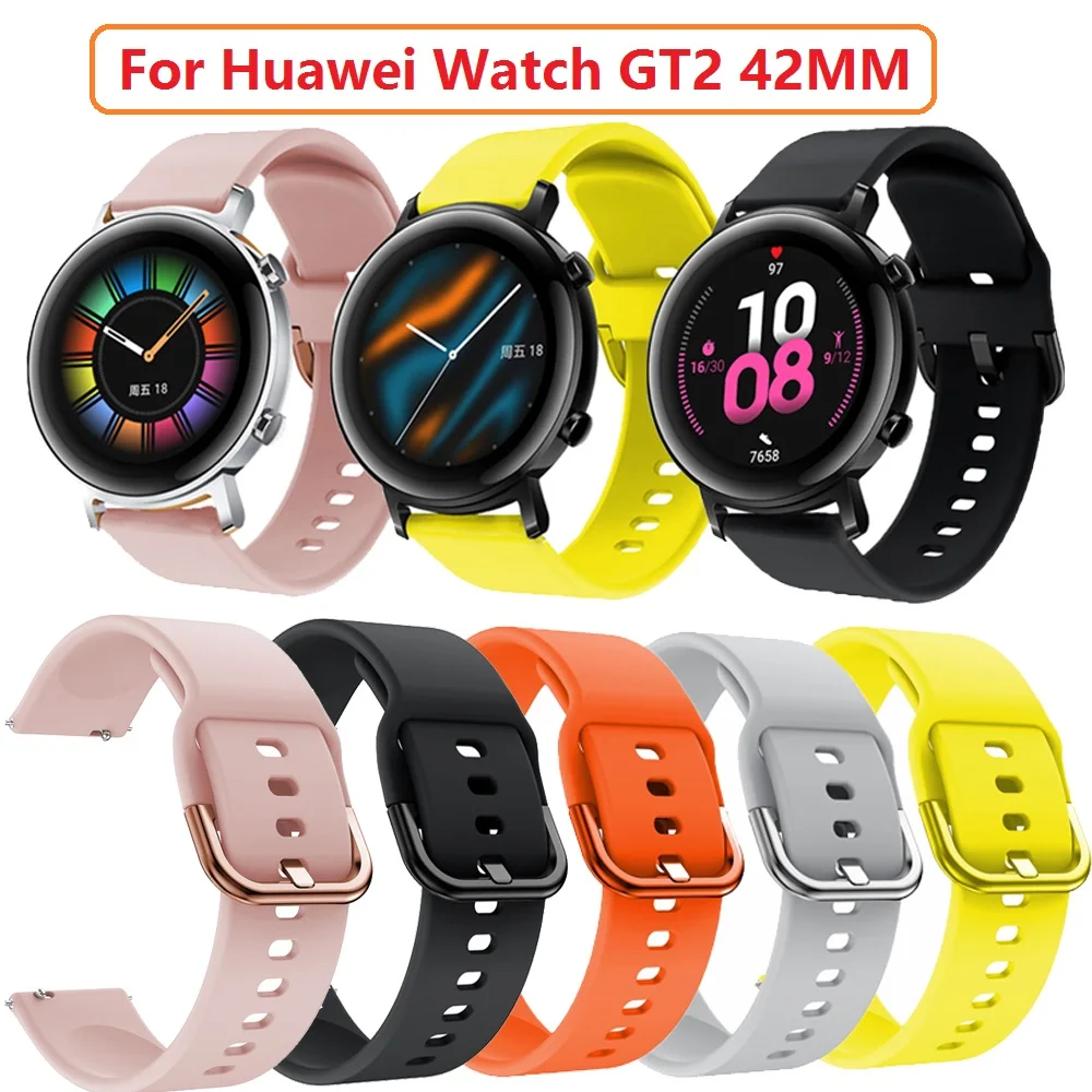 Ремешок силиконовый 20 мм для Samsung Galaxy Watch 42 Xiaomi amazfit gtr Huawei watch GT2 GTS | Наручные часы
