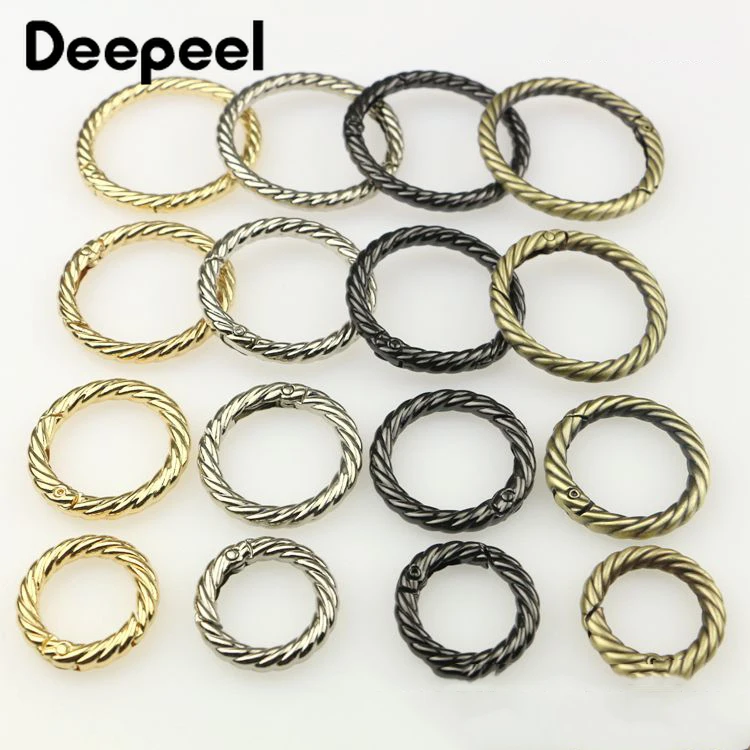 

10pcs Deepeel 19/25/32/38mm Openable O Ring Buckles Metal Strap Leather Belt Webbing Spring Chain Buckle Clasp DIY Accessories