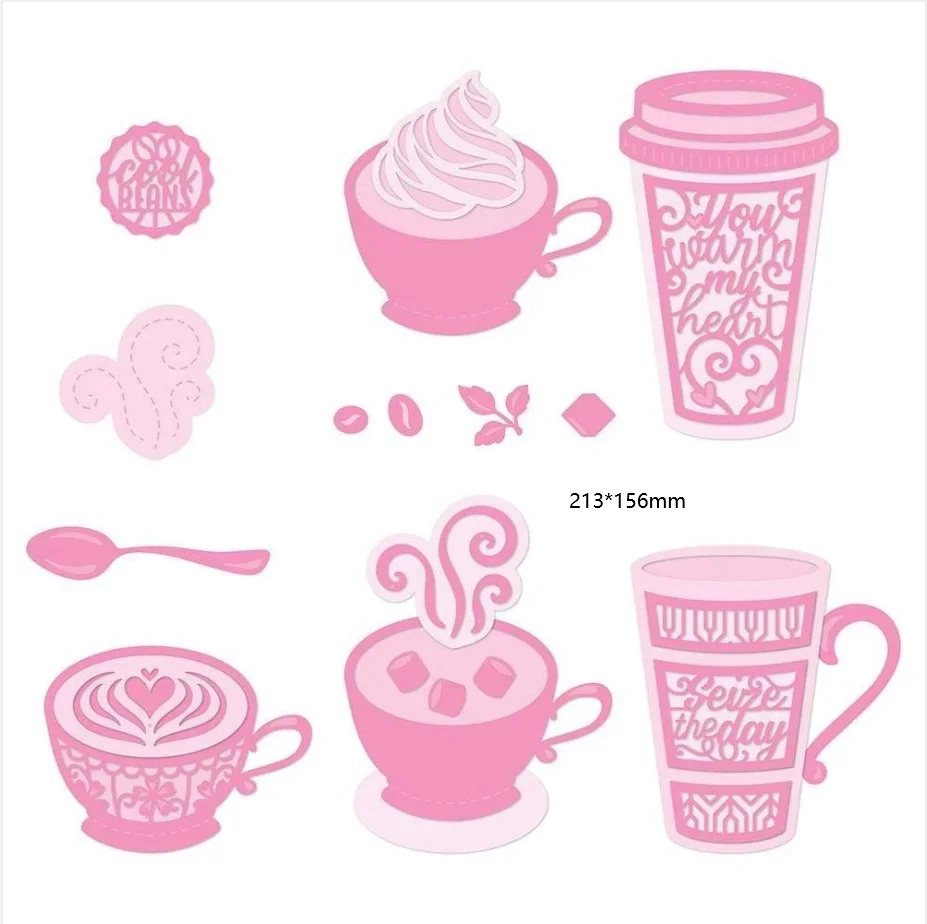 

Metal cutting dies coffee collection die cut mold card Scrapbook paper craft knife mould blade punch stencils