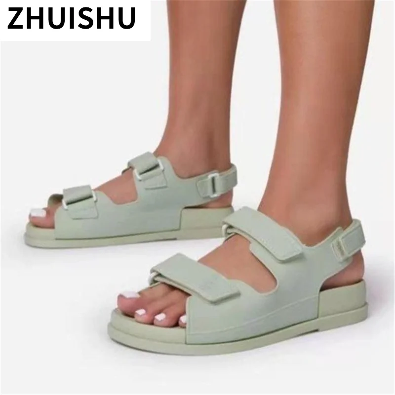 

2021 Summer Women's Shoes Sandals Flat Beach Sandals Velcro Fashion Outdoor Casual Sandals Open Toe Sandalias Zapatillas Mujer