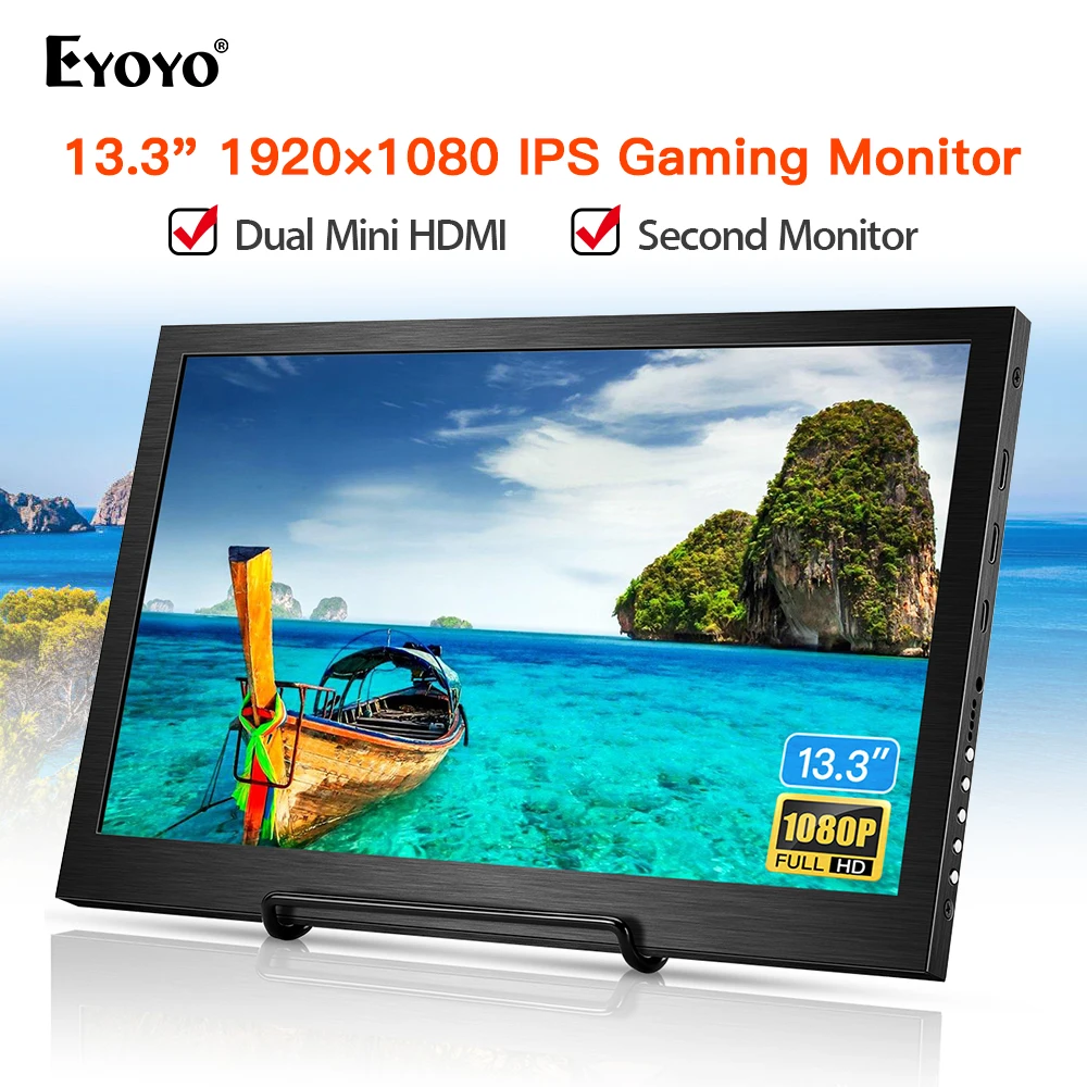 Eyoyo EM13F 13 3 &quotHDMI Портативный второй монитор IPS игровой 1080P ЖК экран Pantalla для Raspberry Pi