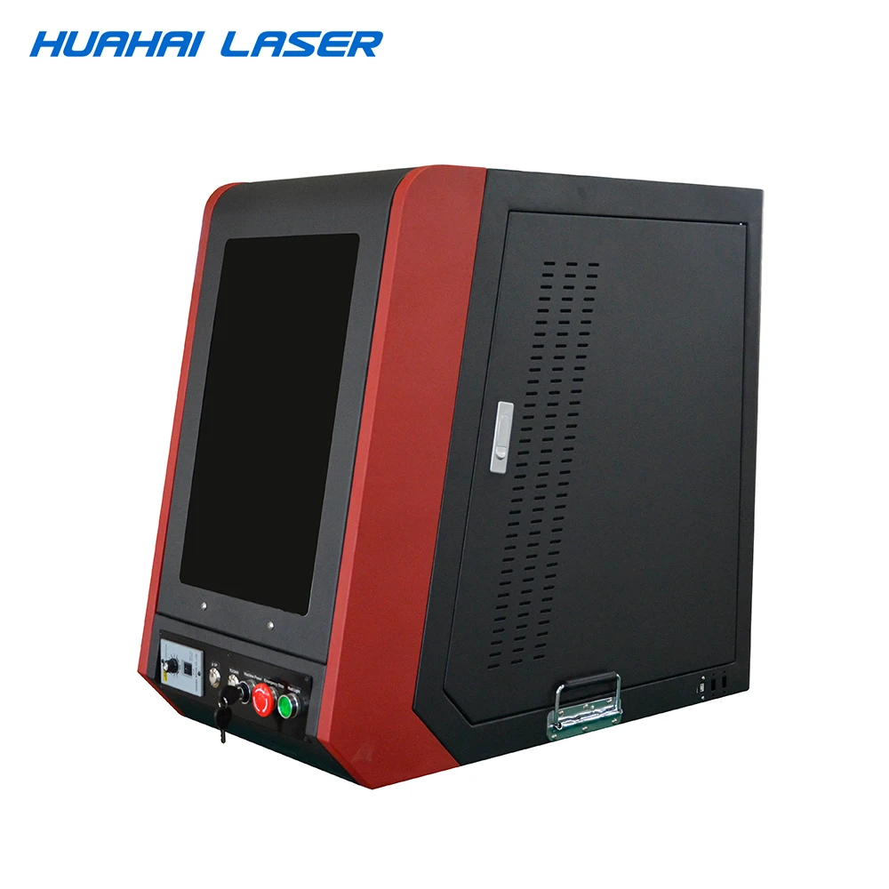 Закрытая крышка 20 Вт 30 50 волоконная лазерная маркировочная машина для