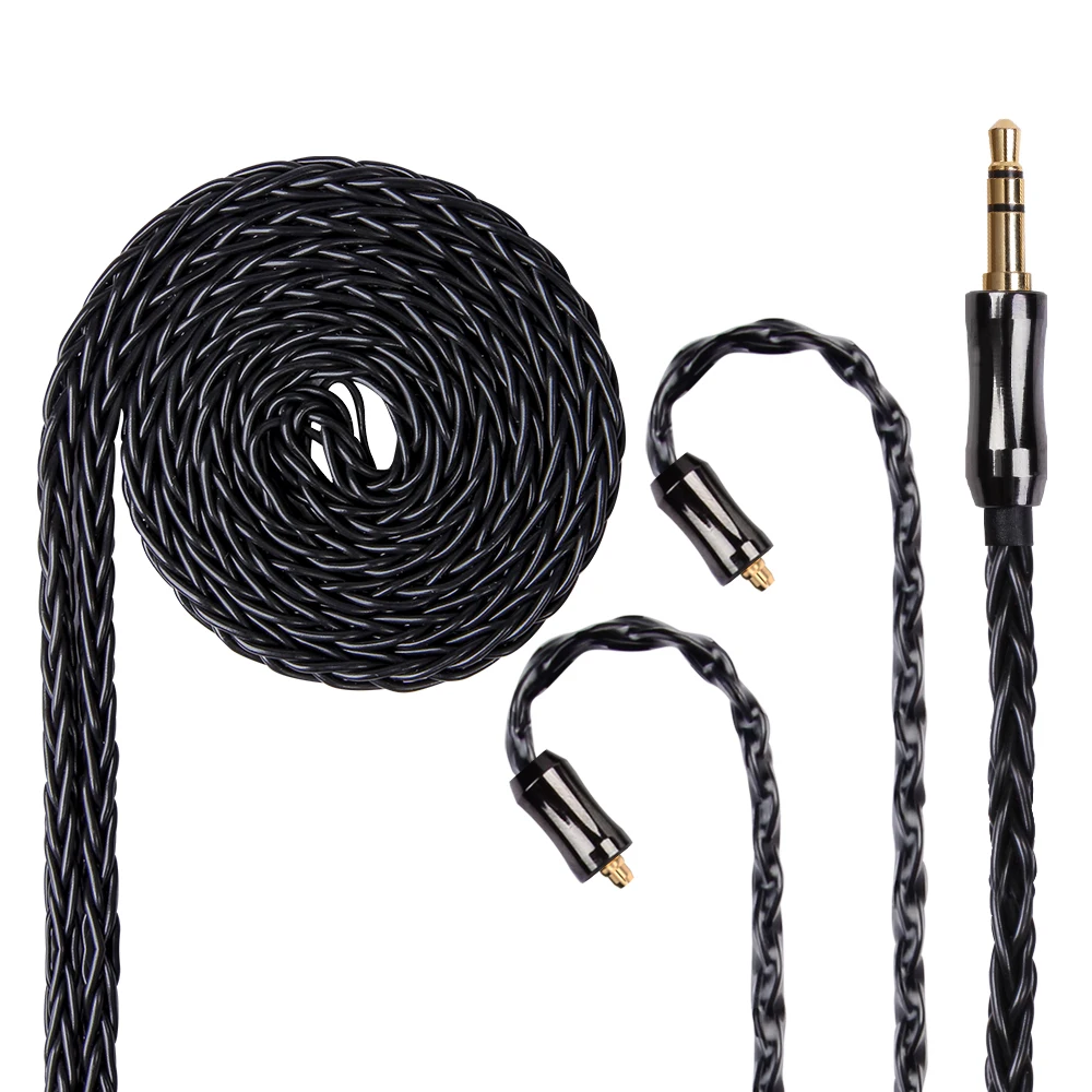 FDBRO MMCX 2Pin 8 ядро 6N монокристаллической Медь посеребренный кабель 2 5/3 5/4 4 мм