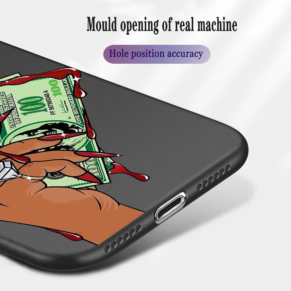 

Melanin Poppin Afro Black Girl Phone Case For iPhone 11 Case for IPhone 11 Pro XR X XS Max 7 8 6S Plus SE 2020 TPU Back Cover