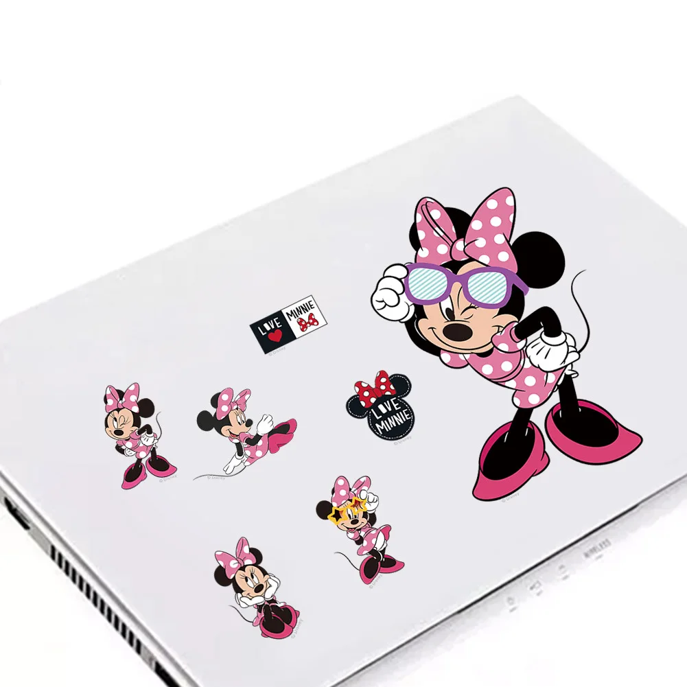 Disney мультфильм Микки Маус DIY игрушка Настенная Наклейка украшение наклейка с Минни Съемная водонепроницаемая ПВХ анимация childre