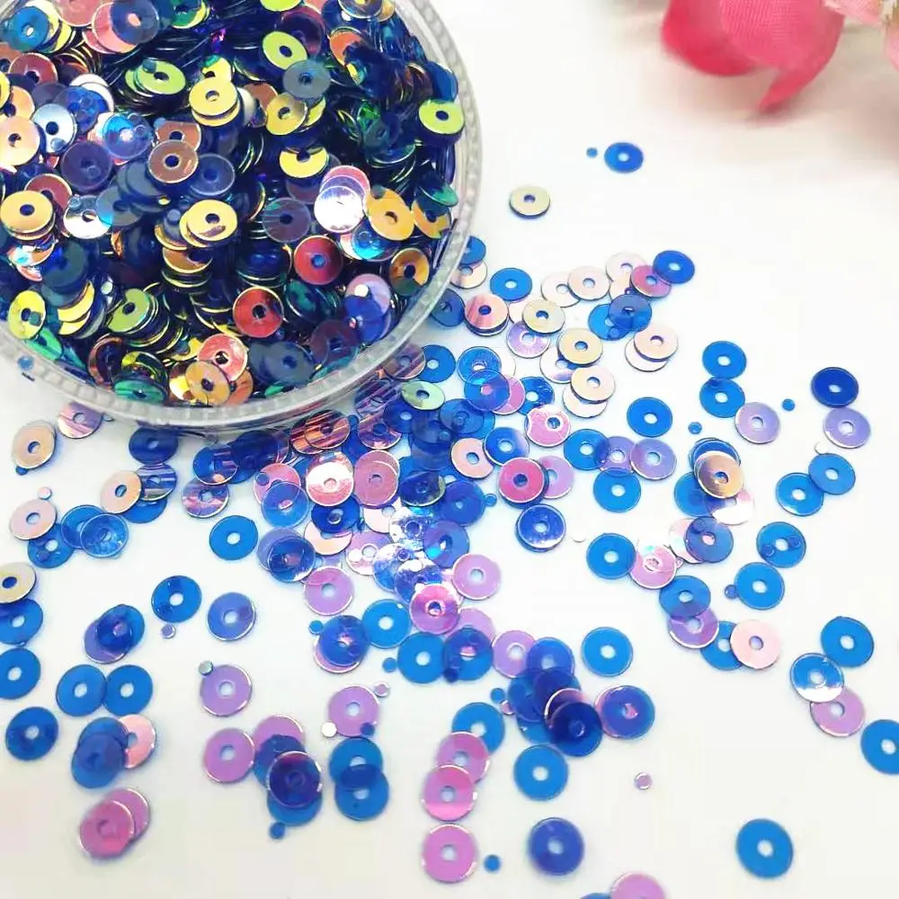 40 г 4 мм темно синие прозрачные блестки плоские круглые Блестки DIY аксессуары|sequin