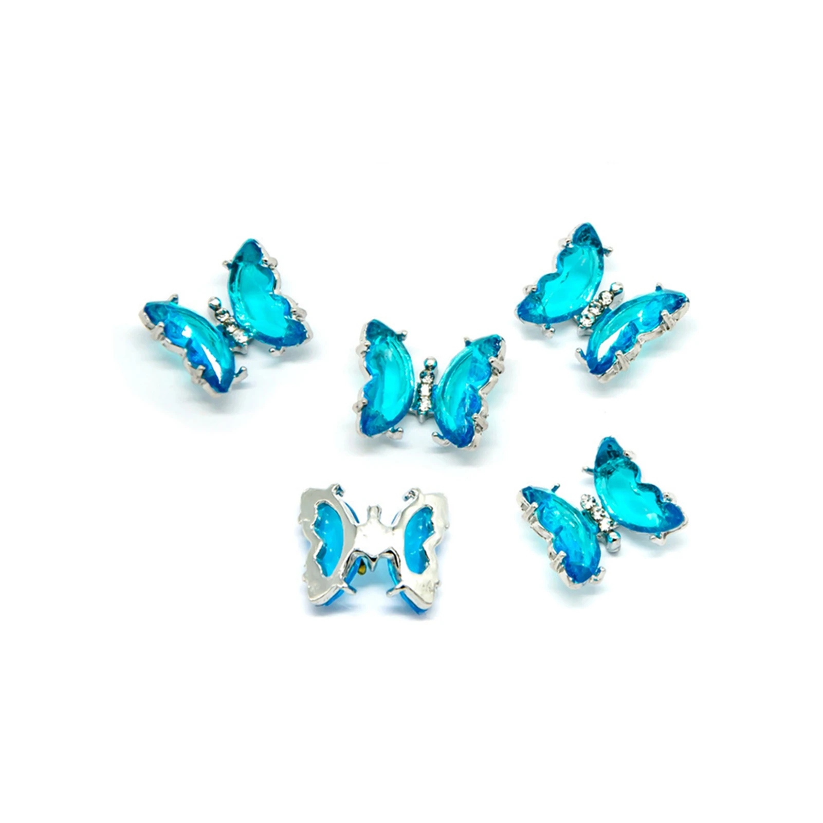 3D Faux Crystal Cubic Zirconia Transparent Butterfly Manicure Nail Art Decor Sequins Manicure Decoration Nail Decoration Glitter