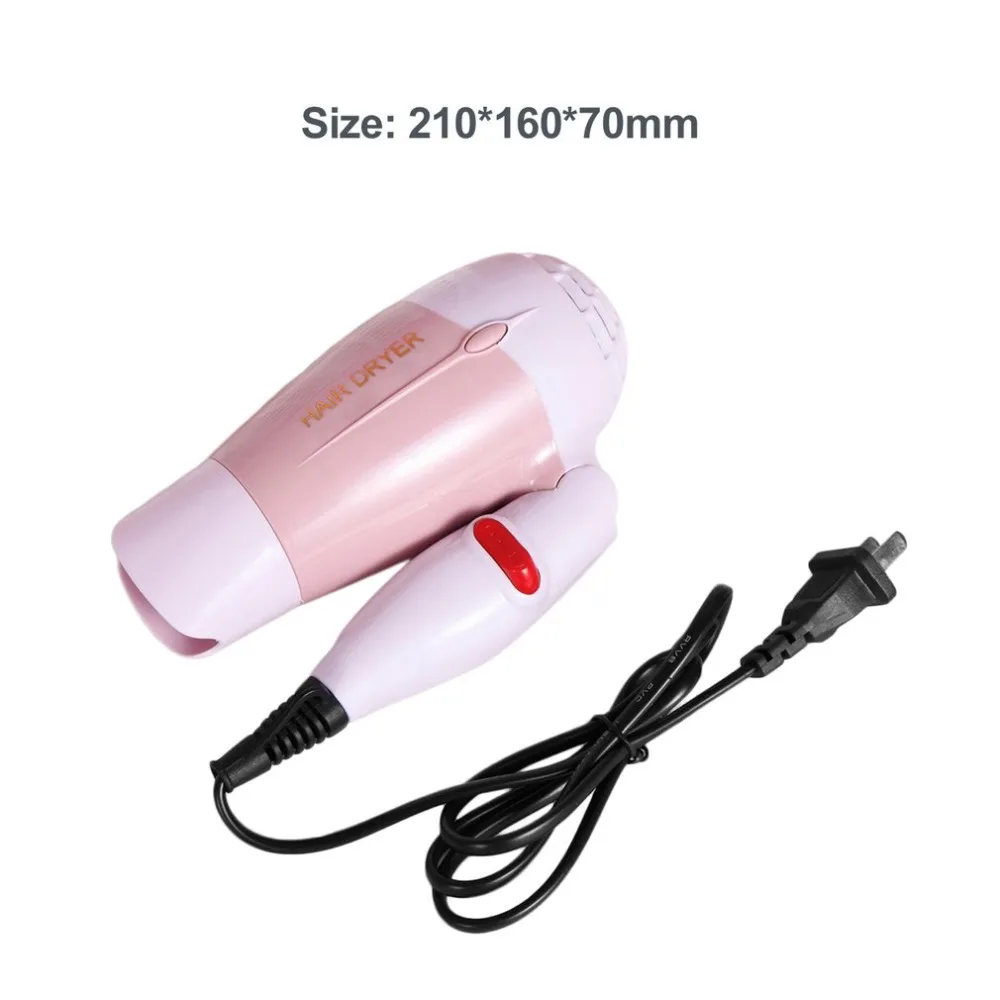 

Mini Hair Dryer with Nozzle Adjustable Airflow Fast Drying Low Noise Portable Travel Household Hair Dryer US Plug