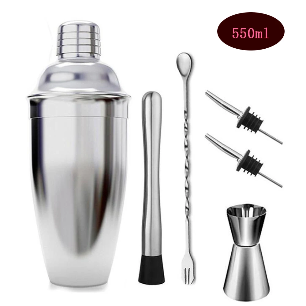 

1Set Stainless Steel Cocktail Shaker Mixer Wine Martini Boston Shaker For Bartender Drink Party Bar Tools 550ML/750ML
