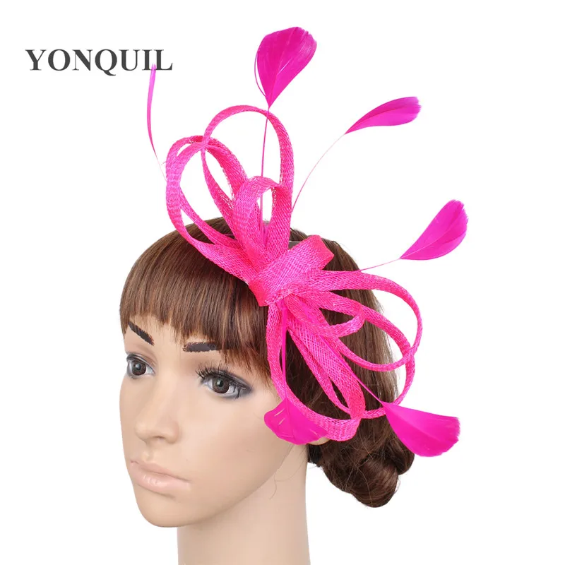 Женская Свадебная вуалетка с бантом элегантная шляпа перьями и шпилькой для